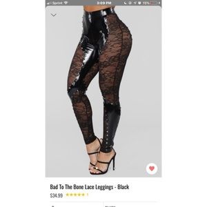 Black lace leggings Size Small